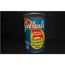 5 QUART OIL CAN GEBHARTS GOLD COMET