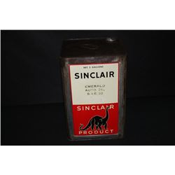 5 GAL OIL CAN SINCLAIR EMERALD AUTO OIL DINOSAUR