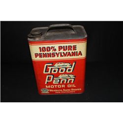 2 GAL OIL CAN WESTERN AUTO STORES GOOD PENN
