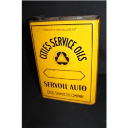1 GAL OIL CAN CITIES SERVICE SERVOIL AUTO OIL
