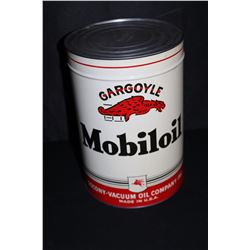5 QUART OIL CAN MOBIL MOBILOIL GARGOYLE