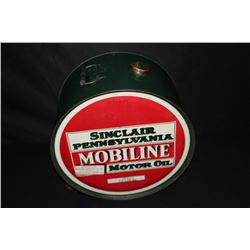 5 GAL ROCKER OIL CAN SINCLAIR MOBILINE