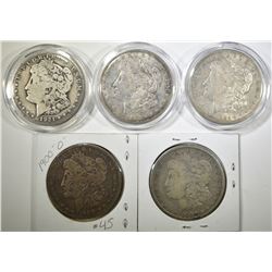 5 CIRCULATED MORGAN DOLLARS