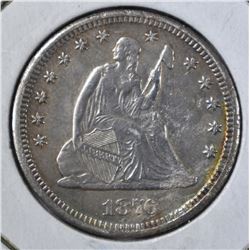 1876-CC SEATED LIBERTY QUARTER  AU