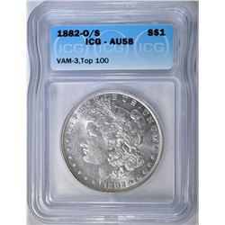 1882-O/S MORGAN DOLLAR  ICG AU-58