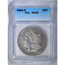 1884-S MORGAN DOLLAR  ICG AU-53