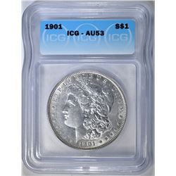1901 MORGAN DOLLAR  ICG AU-53