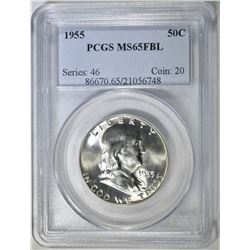 1955 FRANKLIN HALF DOLLAR PCGS MS-65 FBL