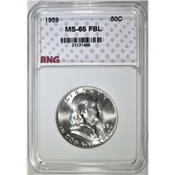1959 FRNAKLIN HALF DOLLAR  RNG GEM BU FBL