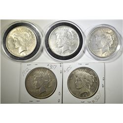 5 1922 PEACE DOLLARS