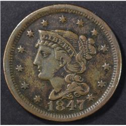 1847 LARGE CENT  VF