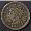 Image 1 : 1847 LARGE CENT  VF