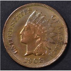 1908 INDIAN CENT  CH UNC