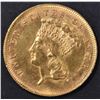 Image 1 : 1866 $3 GOLD INDIAN PRINCESS   BU