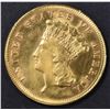 Image 1 : 1878 $3 GOLD INDIAN PRINCESS  BU