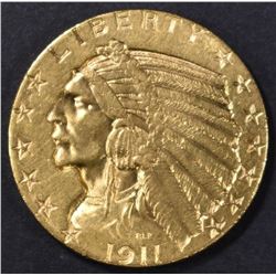 1911 $5 GOLD INDIAN  CH/GEM BU