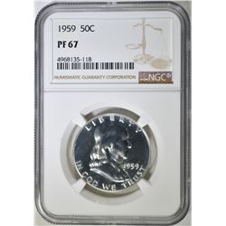 1959 FRANKLIN HALF DOLLAR NGC PF-67