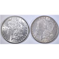 1896 & 1900 MORGAN DOLLARS, CH BU