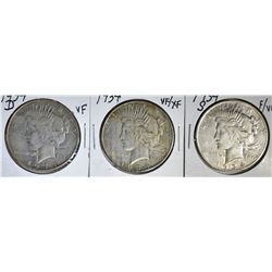 1934 VF/XF, 34-D VF & 34-S F/VF PEACE DOLLARS