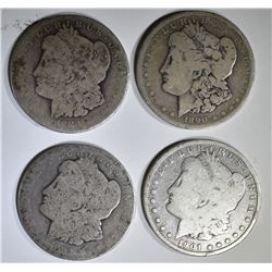 4-LOW GRADE MORGAN DOLLARS