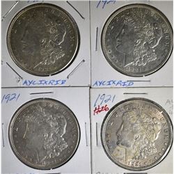 4-CIRC 1921 MORGAN DOLLARS