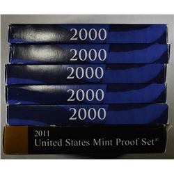 5-2000 & 1 2011 U.S. PROOF SETS