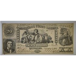 1861 $20 CONFEDERATE NOTE