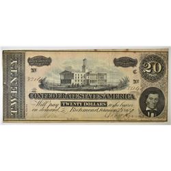 1864 $20 CONFEDERATE NOTE