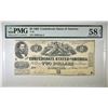 Image 1 : 1862 $2 CONFEDERATE NOTE PMG 58 EPQ T-42