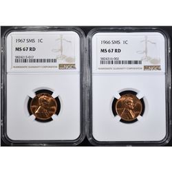 1966 SMS & 67 SMS LINCOLN CENTS
