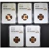 Image 1 : 5-NGC GRADED MS-66 RED LINCOLN CENTS: