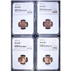 Image 1 : 4 -NGC MS66RD LINCOLN CENTS: 2-1973,