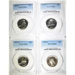 4-1971-S WASHINGTON QUARTERS, PCGS PR-69