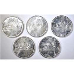 5-1966 CANADIAN SILVER DOLLARS