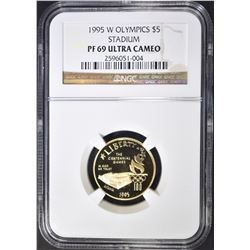 1995-W OLYMPIC STADIUM $5 GOLD NGC PF-69 ULTRA CAM