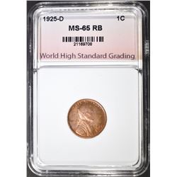 1925-D LINCOLN CENT, WHSG GEM BU RB