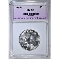 1968-D KENNEDY HALF NGP SUPERB GEM