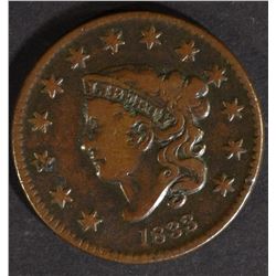 1833 LARGE CENT FINE