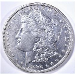 1892-O MORGAN DOLLAR, XF/AU