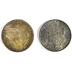 1886 & 1889 TONED CH BU MORGAN DOLLARS