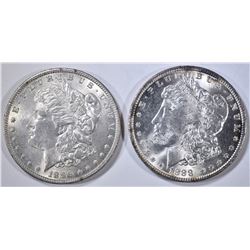 1888 & 1896 MORGAN DOLLARS, CH BU