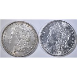 1890 & 1896 MORGAN DOLLARS, CH BU