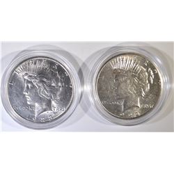 1922-S & 23-S PEACE DOLLARS BU
