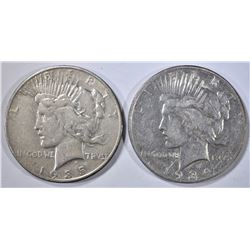 1934-D & 1935-S PEACE DOLLARS, AU