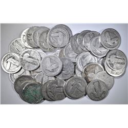 40-NO DATE STANDING LIBERTY QUARTERS