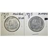 Image 1 : 2-1923-S MONROE COMMEM HALF DOLLARS BU & CH AU