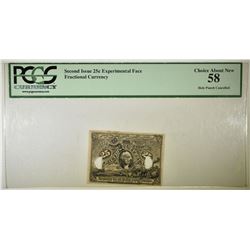 25c EXPERIMENTAL FRACTIONAL  CURRENCY PCGS AU-58