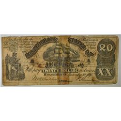 1964 $20 CONFEDERATE NOTE, TAPE