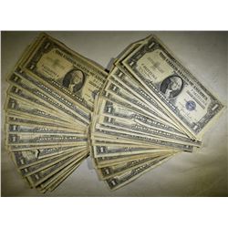 51- $1 SILVER CERTIFICATES- MIXED DATES