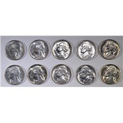 10-BU 1942-S SILVER JEFFERSON "WAR" NICKELS